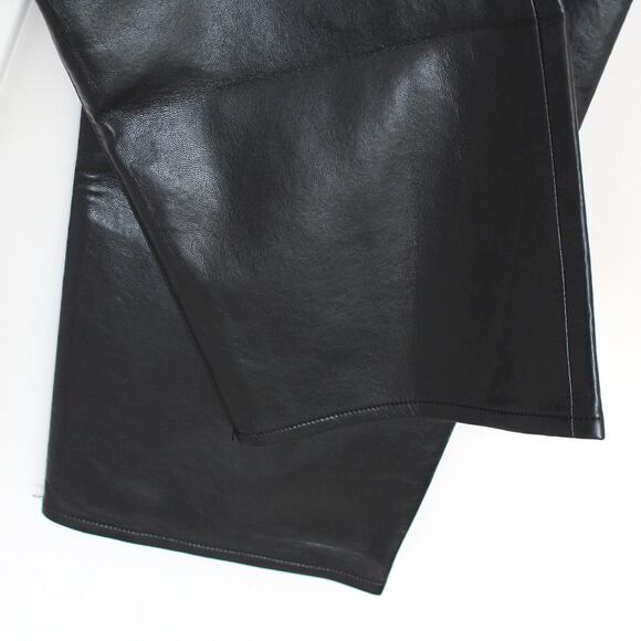 AGOLDE 90s Pinch Waist Recycled Leather Pants Detox Black Straight Leg NEW Sz 32 - Picture 6 of 8